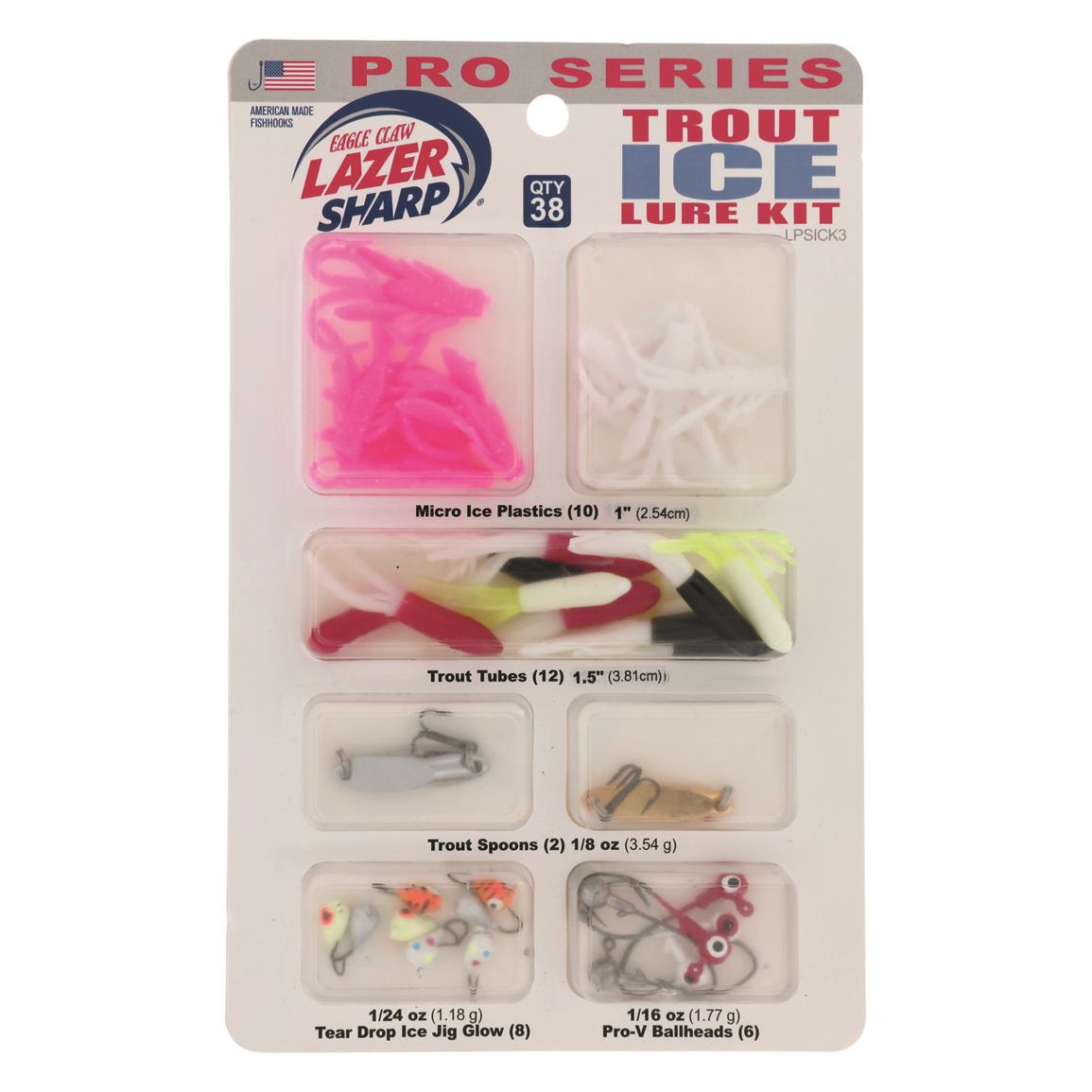 Eagle Claw Pro Series Trout Ice Lure Kit, 38 Piece