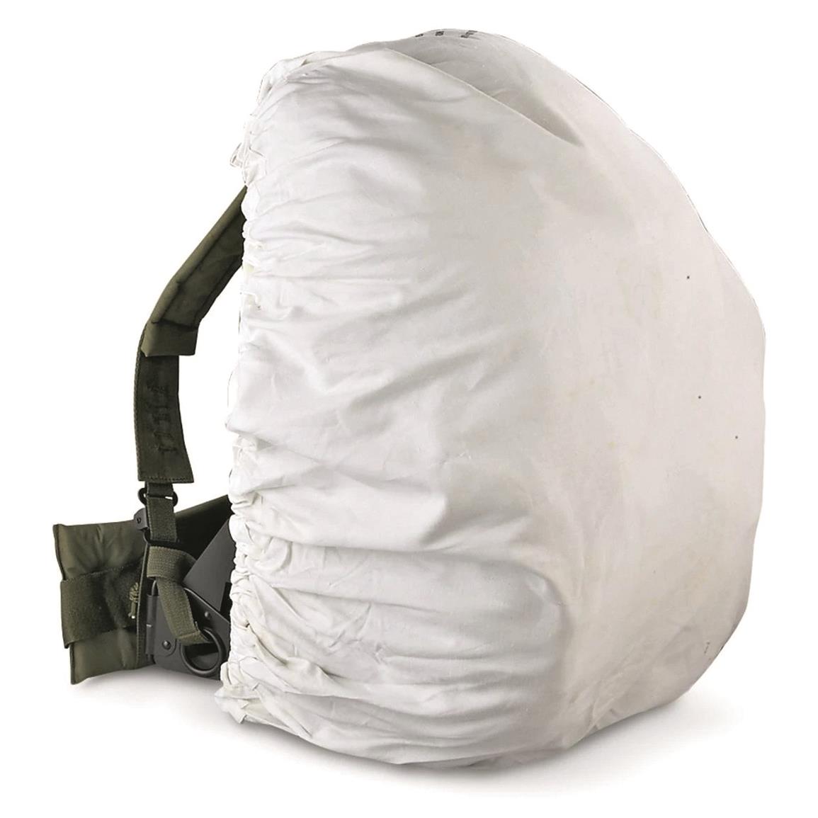 U.S. Military Surplus Field Pack Cover, Used, White