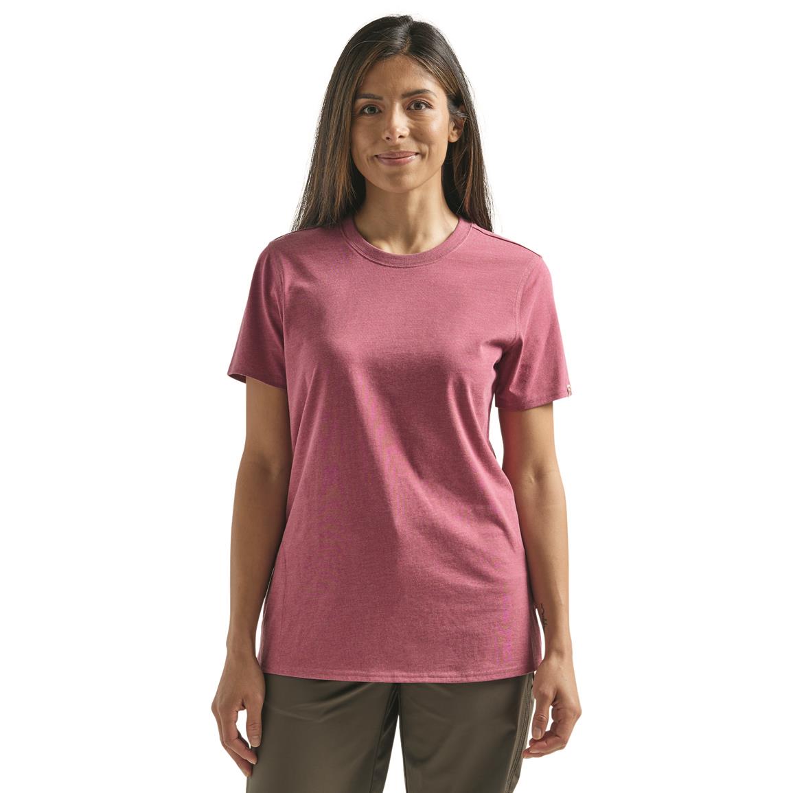 Wrangler Women's Riggs Workwear Short Sleeve Performance T-Shirt, Dry Rose