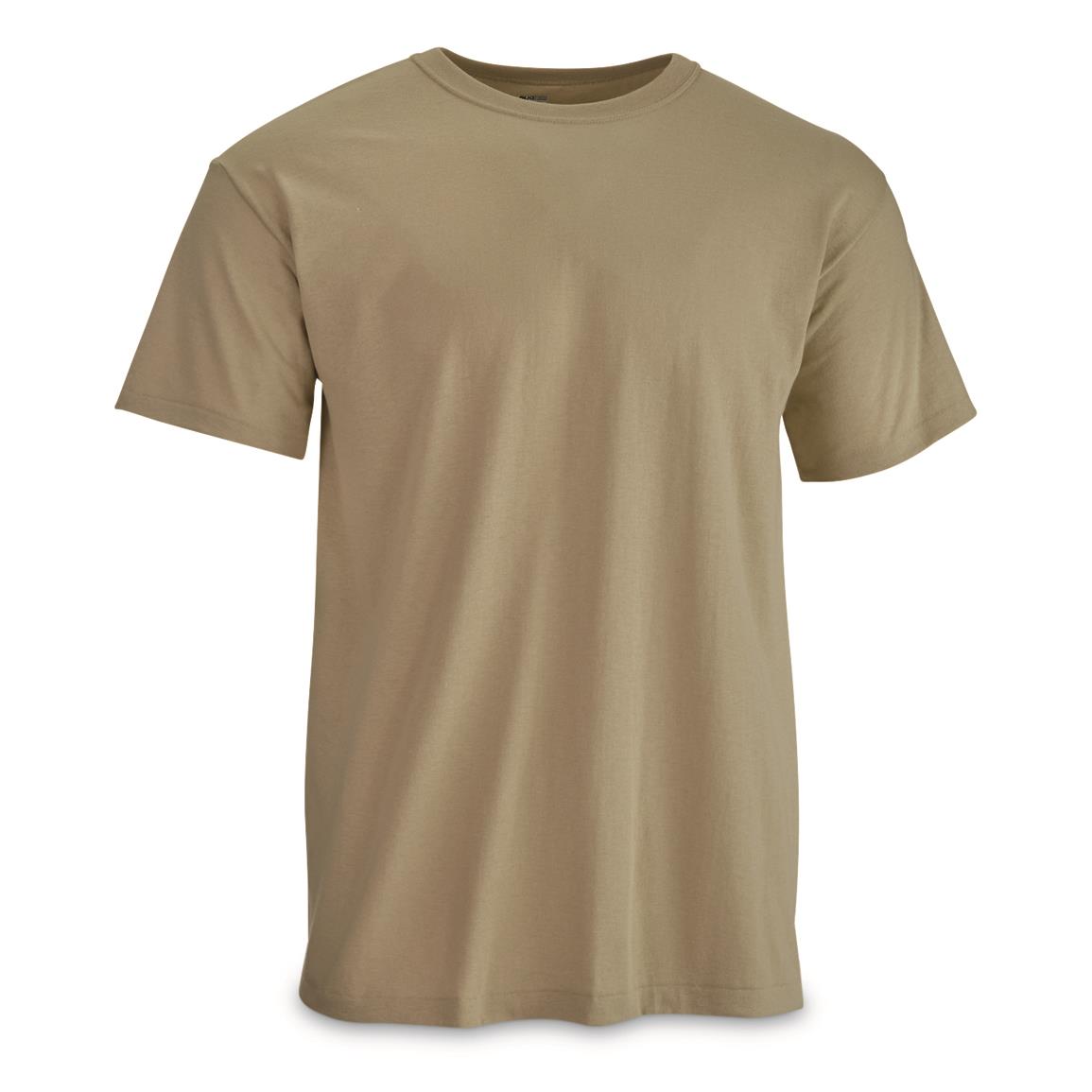 U.S. Military Surplus T-Shirts, 3 Pack, New, Sand