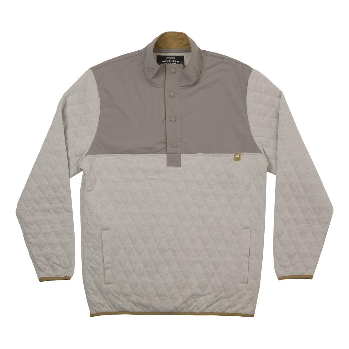 Southern Marsh Bighorn Quilted Pullover, Light Gray