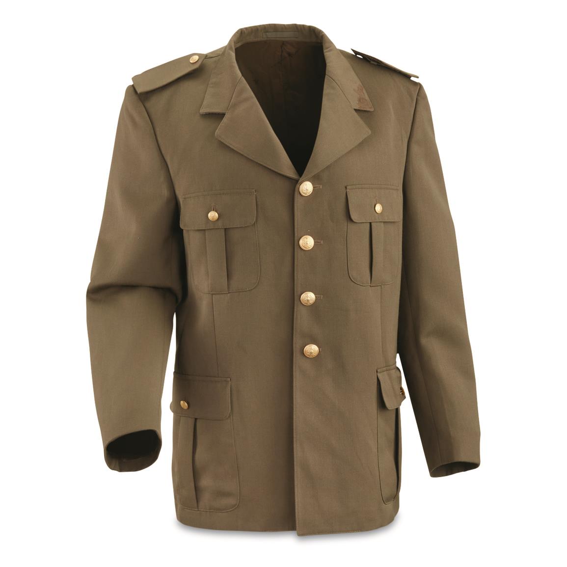 Italian Military Surplus Enlisted Dress Jacket, Like New, Olive Drab