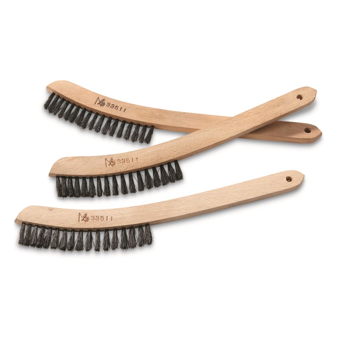 Swedish Military Surplus Curved Cleaning Brushes, 3 Pack, New