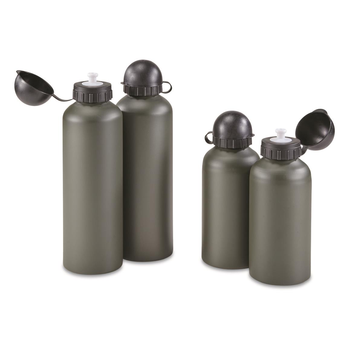 Mil-Tec Aluminum Water Bottles, 2 pack, Black