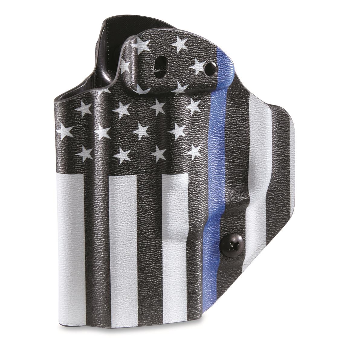 Mission First Tactical Ambidextrous Appendix IWB/OWB Holster, Springfield Hellcat, Thin Blue Line