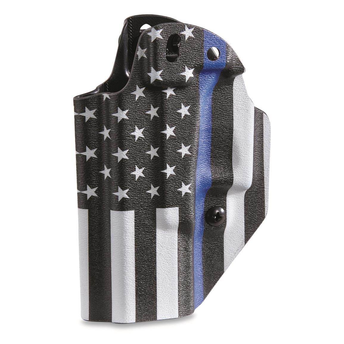 Mission First Tactical Ambidextrous Appendix IWB/OWB Holster, Glock 19, Thin Blue Line