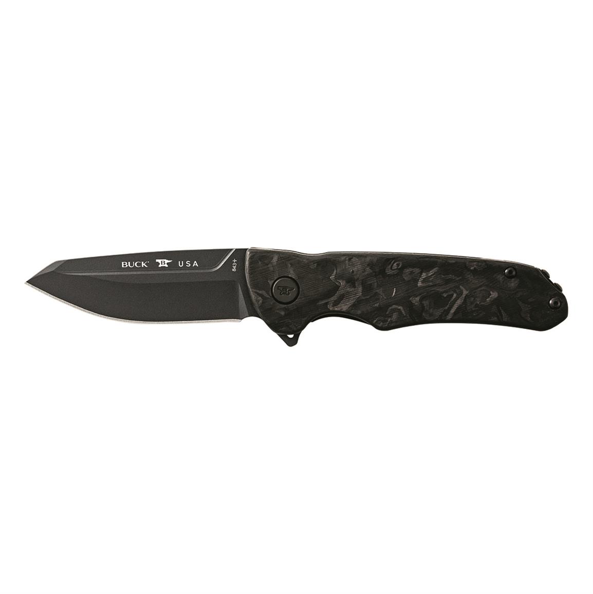Buck Knives 843 Sprint Ops Marbled Carbon Fiber Folding Knife