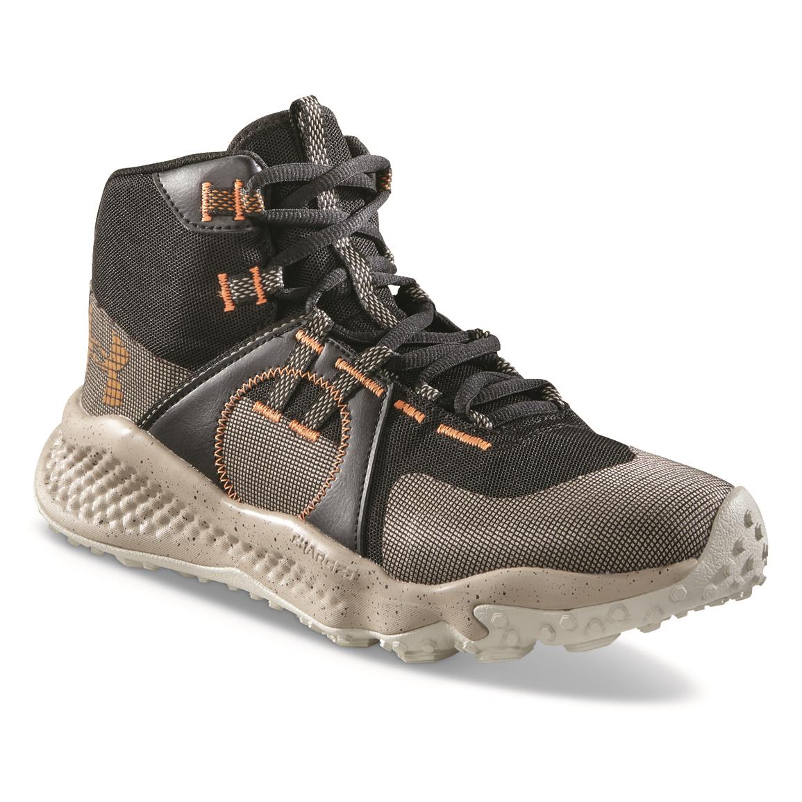 Under Armour Charged Maven Trek Hiking Shoes, Black/sahara/honey Orange