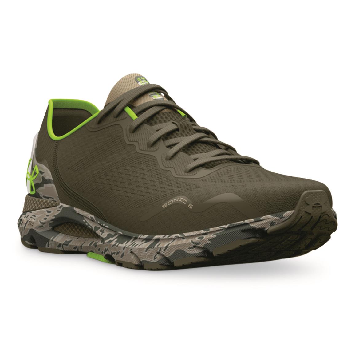 Under Armour Men's HOVR Sonic 6 Running Shoes, Mossy Taupe/mossy Taupe/lime Surge