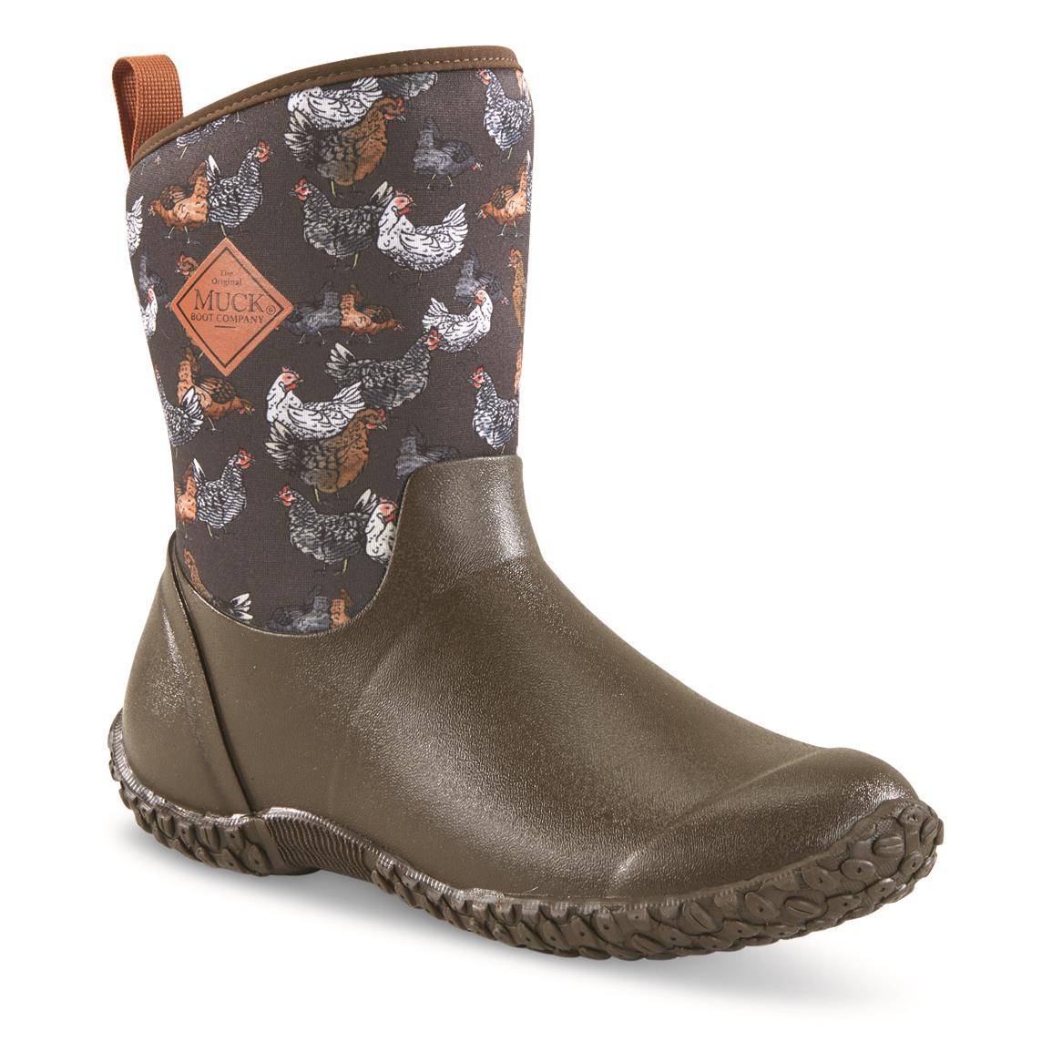 The Original Muck Boot Company Muckster II Mid Rubber Boots for Women - Brown/Chicken