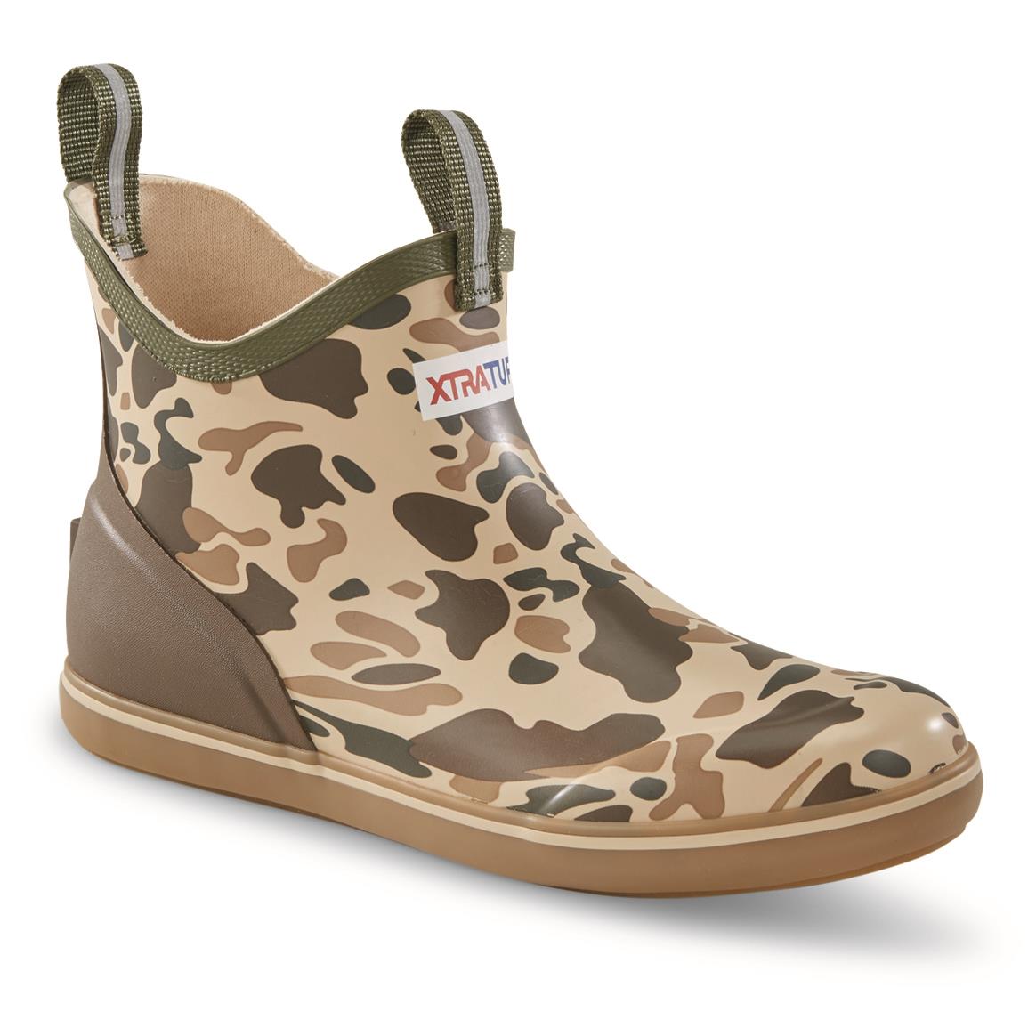 Xtratuf Kids' Ankle Deck Boots, in Duck Camo/Beige/Brown, Size 2 | by West Marine