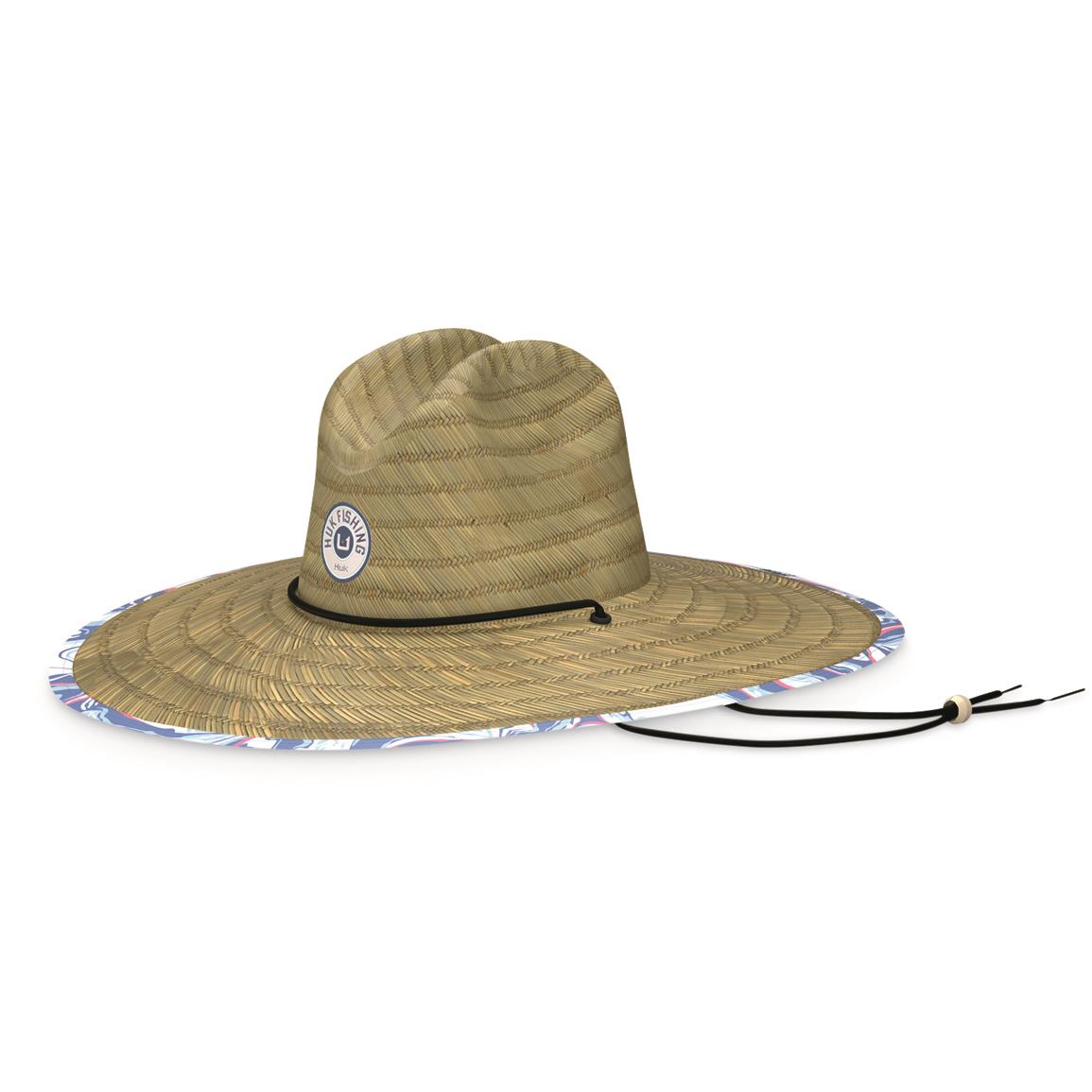 Huk Women's Brackish Flow Straw Hat, Crystal Blue