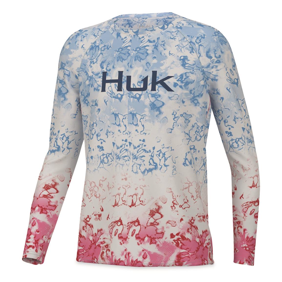 Huk Youth Fin Fade Pursuit Long-sleeve Shirt, Crystal Blue