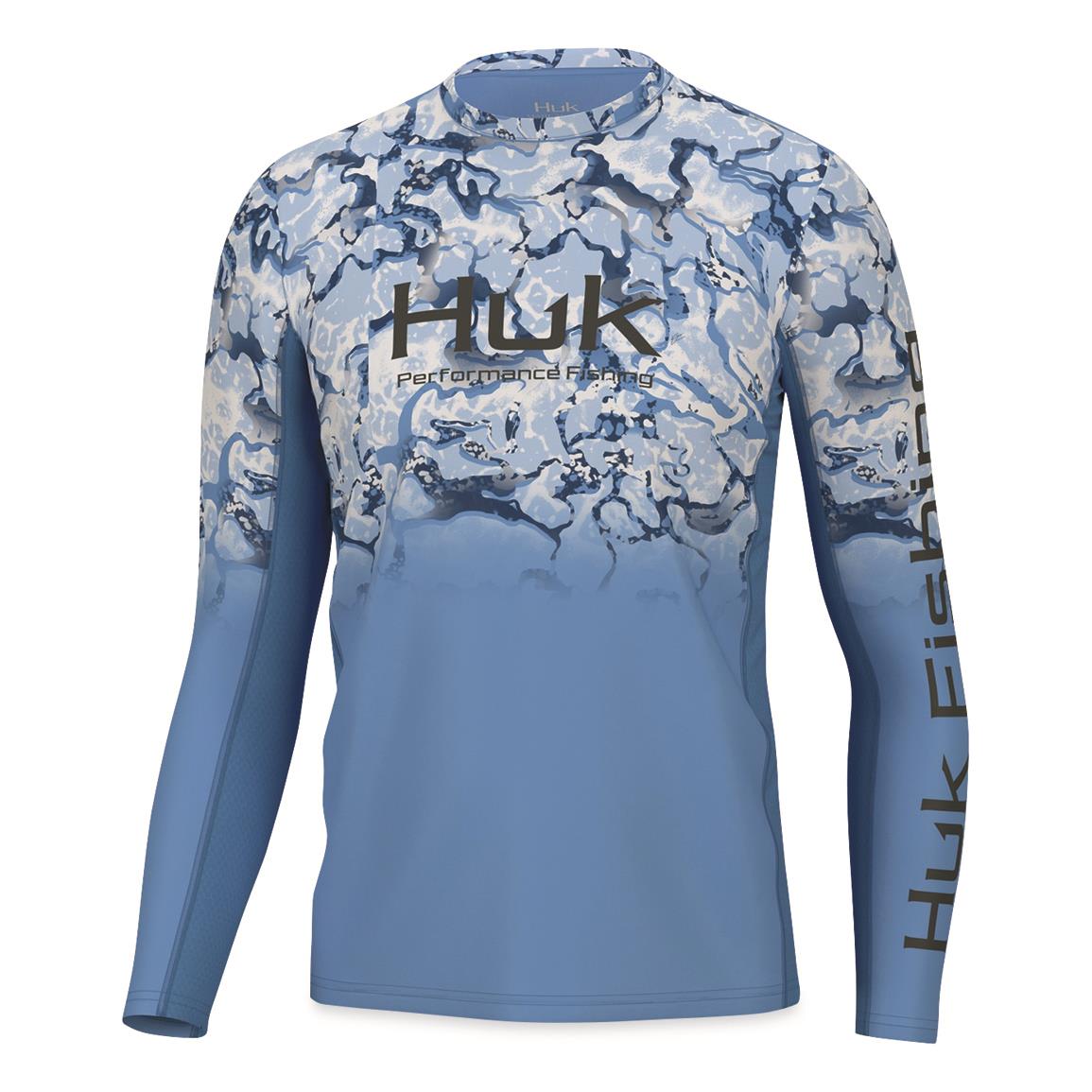 Huk Men's Icon x Inside Reef Fade Shirt - Long Sleeve - Azure Blue
