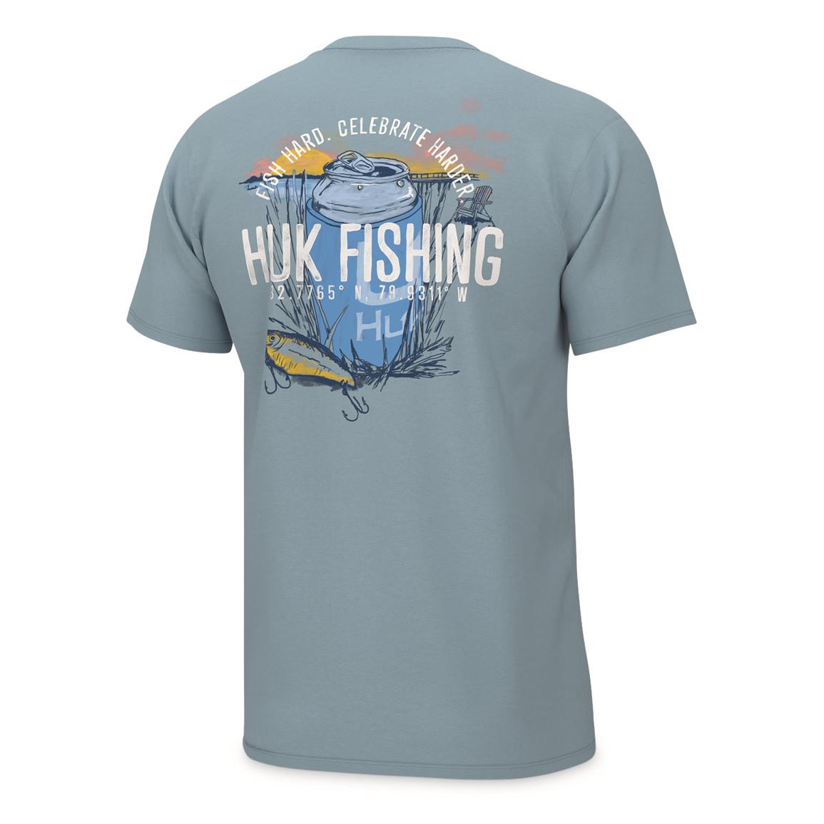 Huk Men's Shore Lunch T-Shirt, Crystal Blue