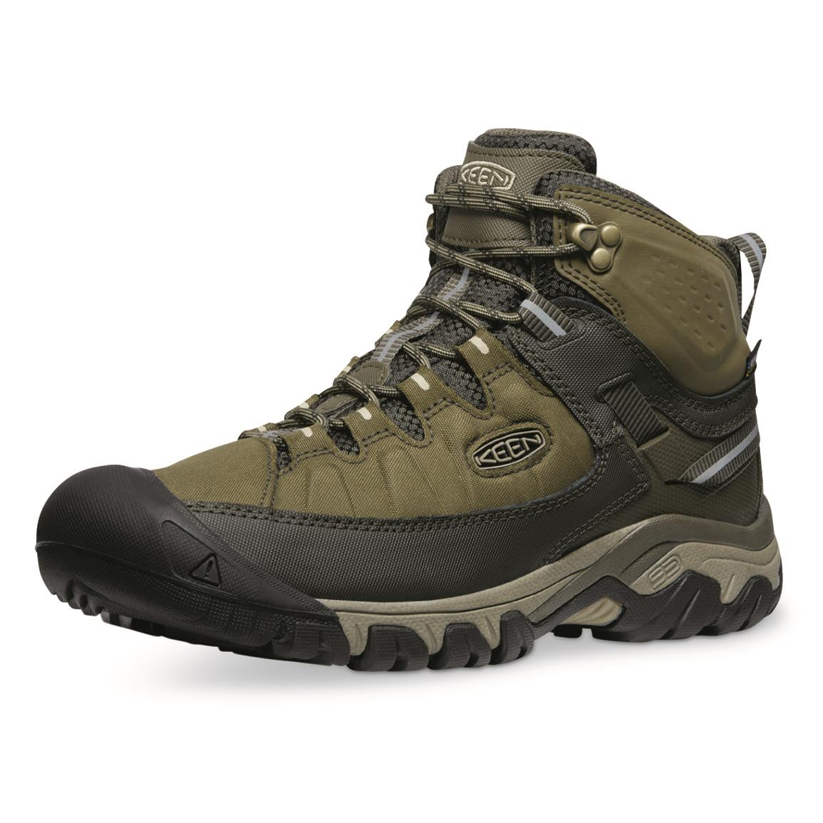 KEEN Men's Targhee EXP Mid Waterproof Hiking Boots, Dark Olive/plaza Taupe