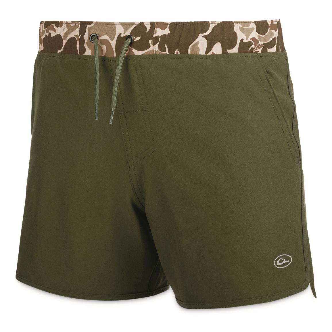 Drake Youth Commando Lined Volley Shorts, 5" inseam, Kolive/os Timber