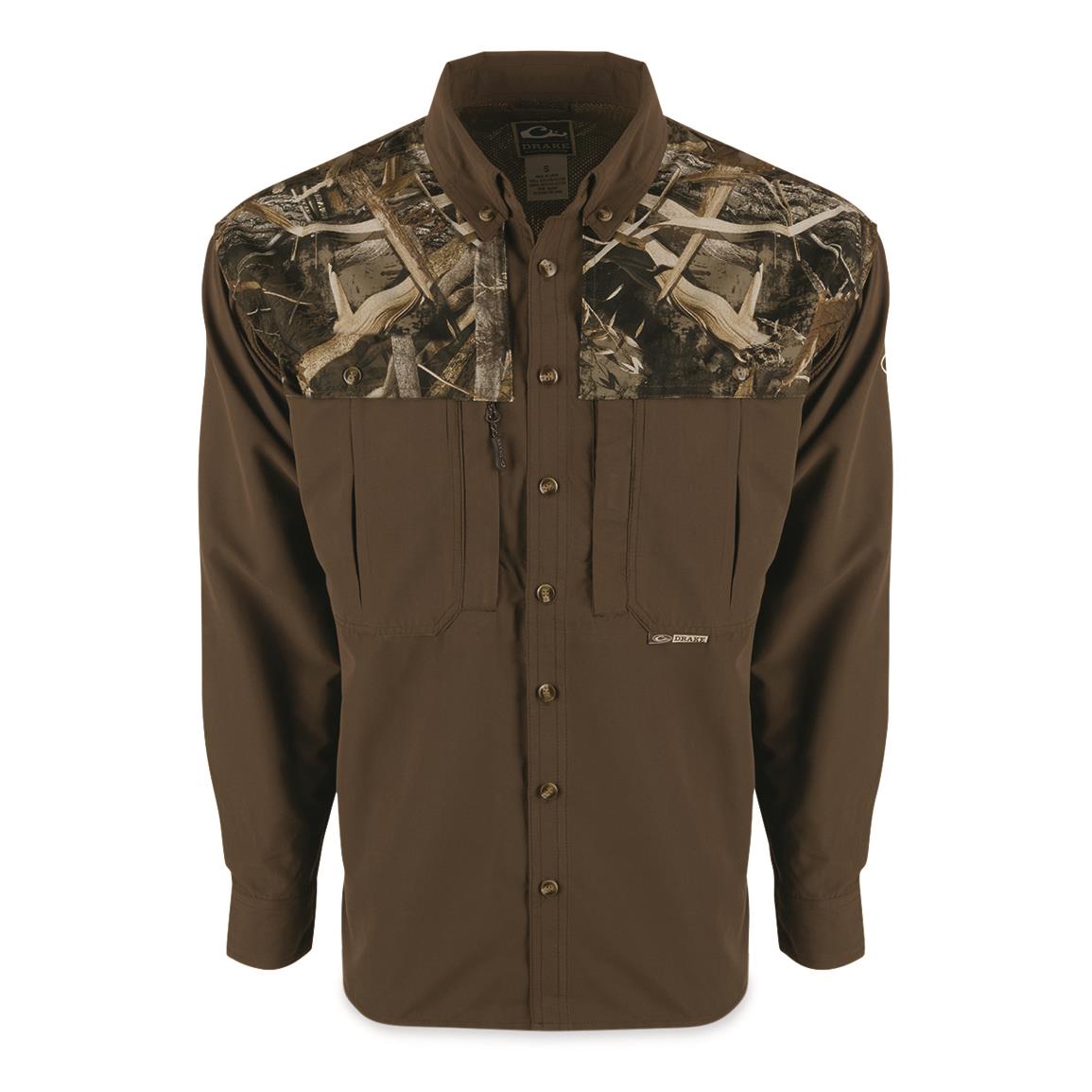 Drake Waterfowl Youth Two-tone Camo Wingshooter's Long-sleeve Shirt, Realtree MAX-5®