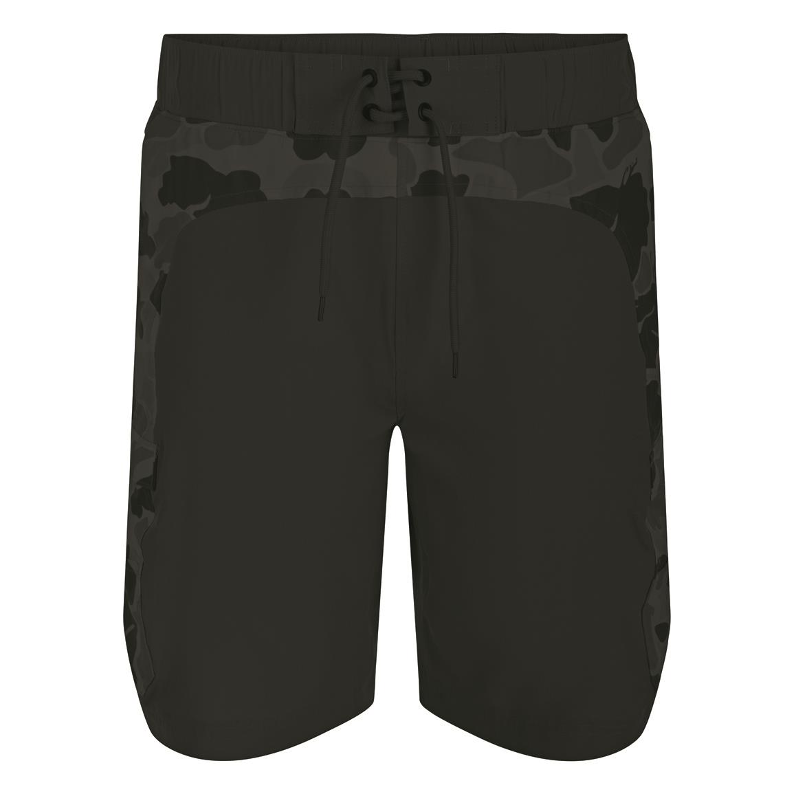 Drake Waterfowl Men's Commando Lined Board Shorts, 9", Caviar Black/ Os Black