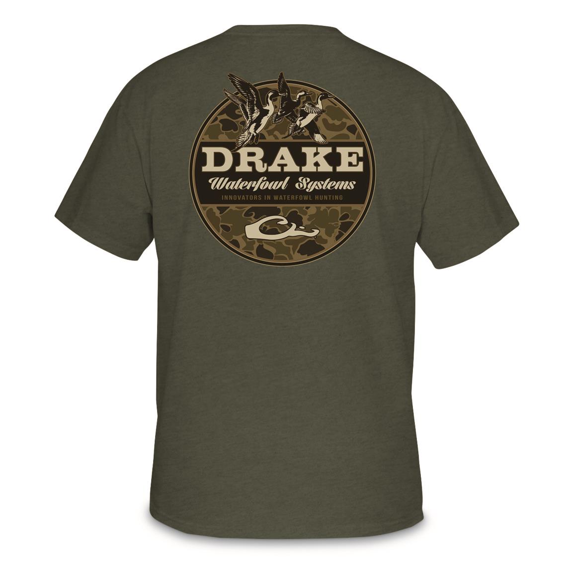 Drake Waterfowl Old School Circle T-Shirt, Kalamata Light Heather