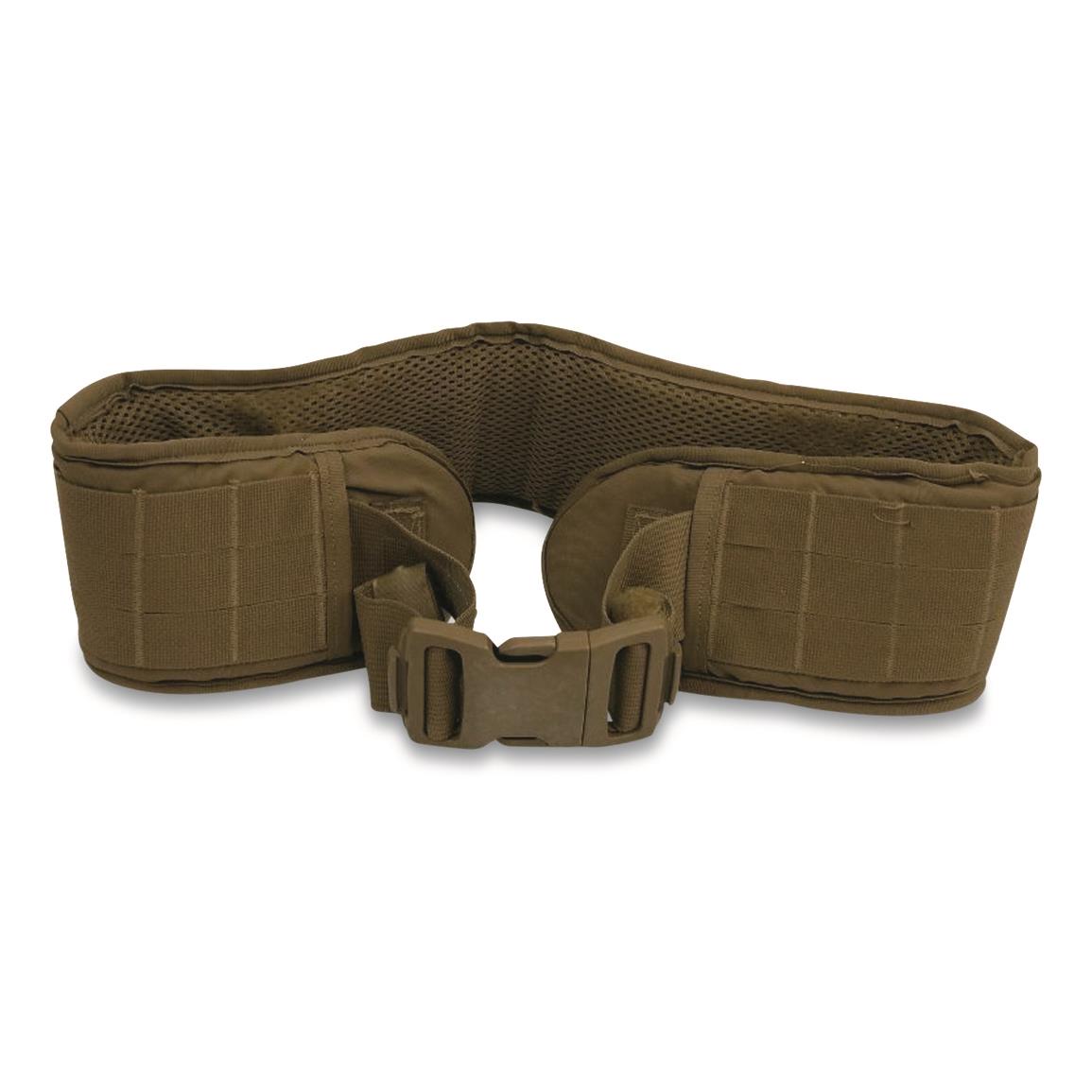 USMC Military Surplus FILBE Padded Tactical Sub Belt, Used, Coyote