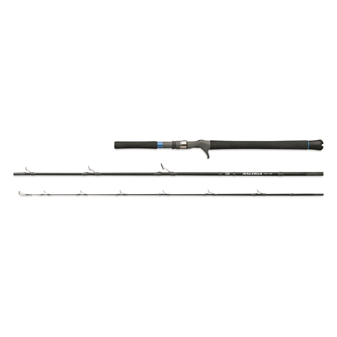 Daiwa Saltiga Saltwater 3 Piece Spinning Travel Rod, 7'4" Length, Medium Power, Fast Action