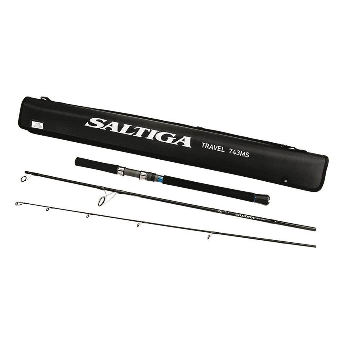 Daiwa Saltiga Salwater Travel 3-Piece Casting Rod, 7'4" Length, Medium Power, Fast Action
