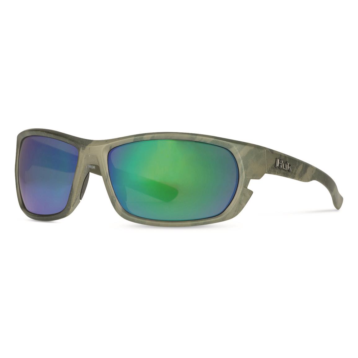 Huk Men's Challenge Polarized Sunglasses, Southern Tier Subphantis/smoke/green Mir