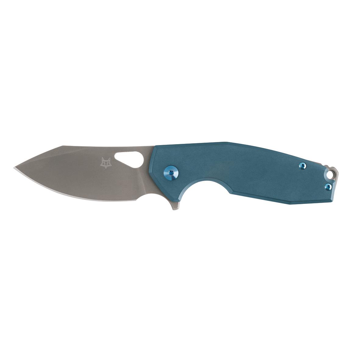 Fox Knives Yaru FX-527 TI Blue Titanium Folding Knife, Blue
