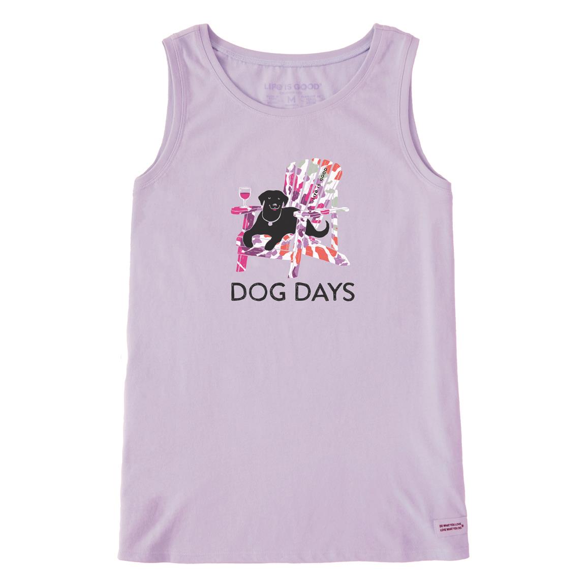 Life is Good Women's Tie Dye Dog Days Crusher-Lite Tank, Lilac Purple