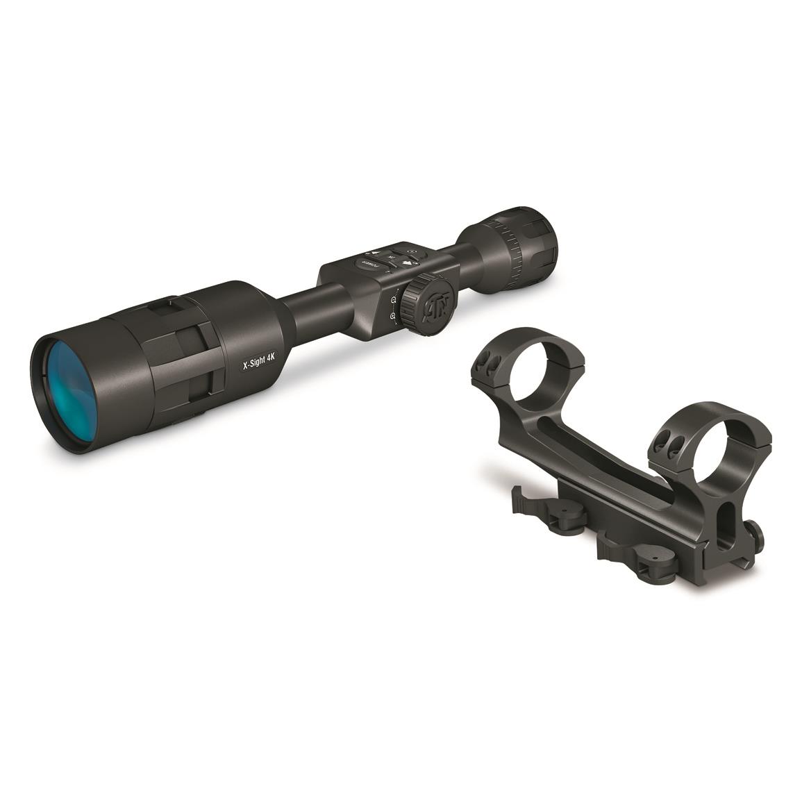 ATN X-Sight 4K Pro Series 5-20x Smart HD Day/Night Rifle Scope with Dual Ring Cantilever Mount