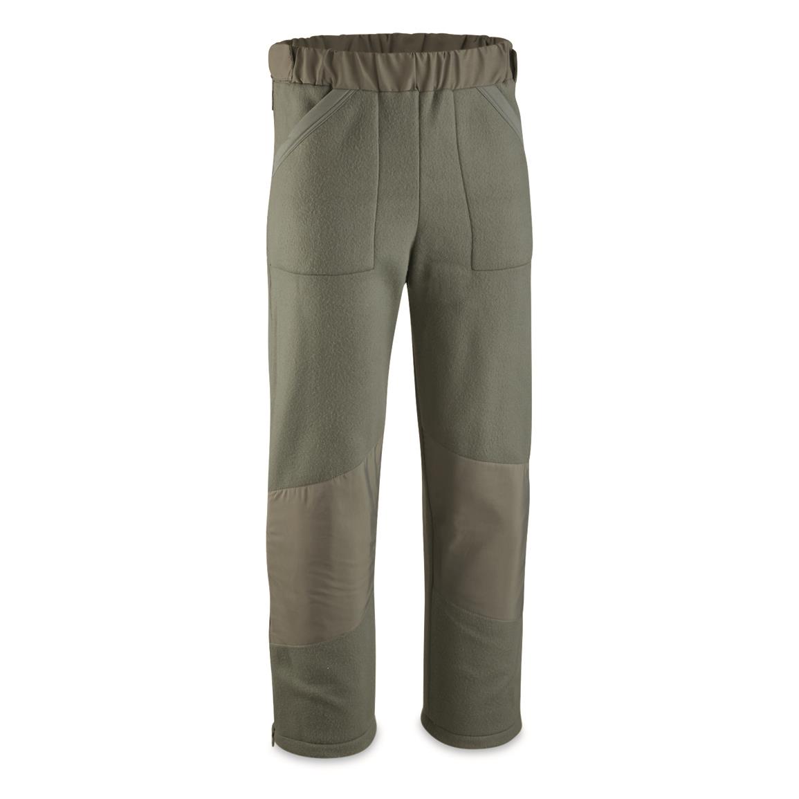 U.S. Military Surplus ECWCS Fleece Liner Pants with Side Zip, New, Coyote