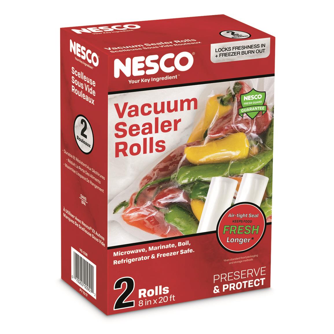 NESCO Vacuum Sealer Rolls, 2 Pack, 8