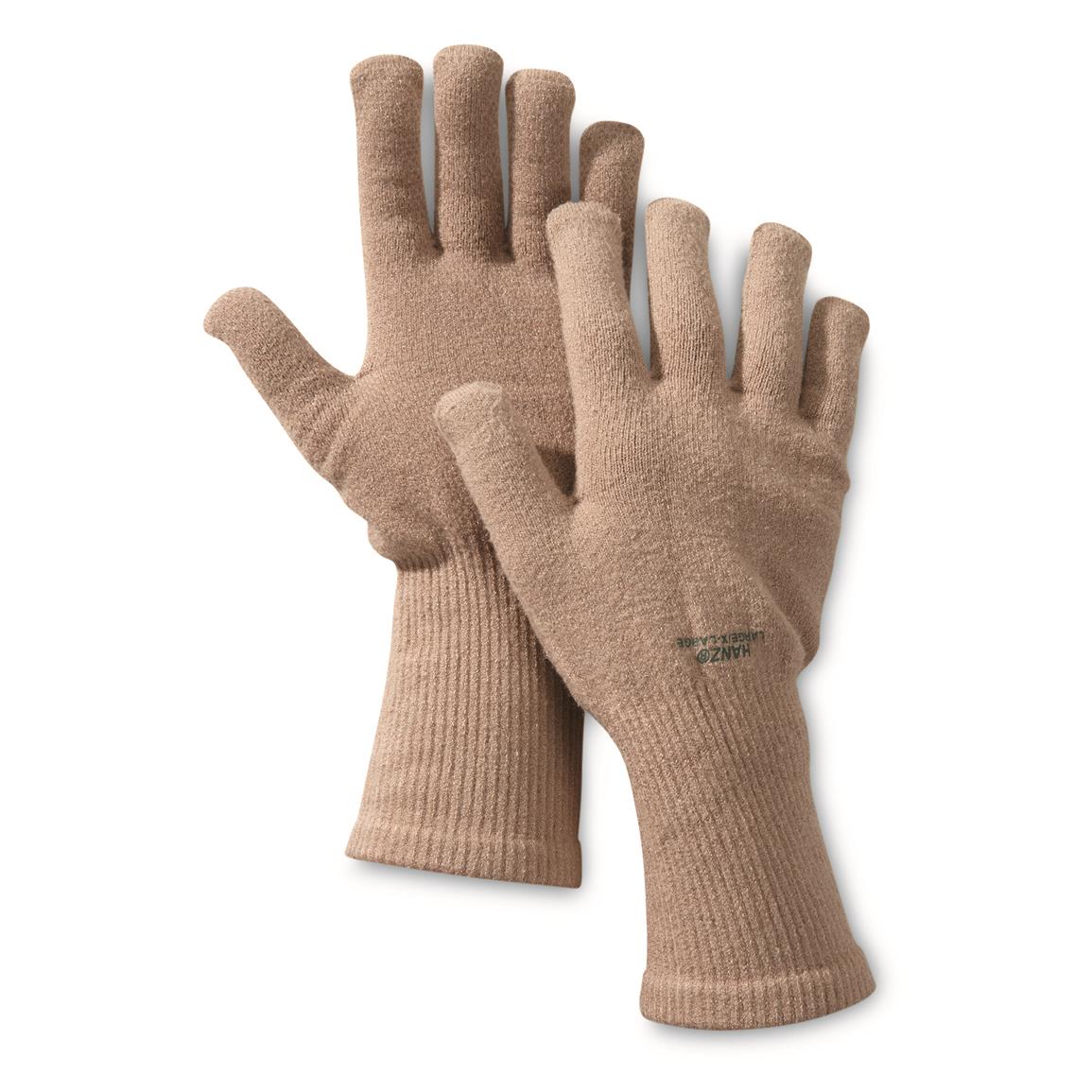 U.S. Military Surplus MCWCS Light Duty Flame Resistant Glove Inserts, 3 Pack, Used, Tan