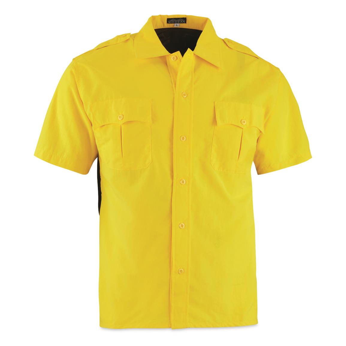U.S. Police Surplus Short-sleeve Mocean Velocity Patrol Shirt, New, Yellow