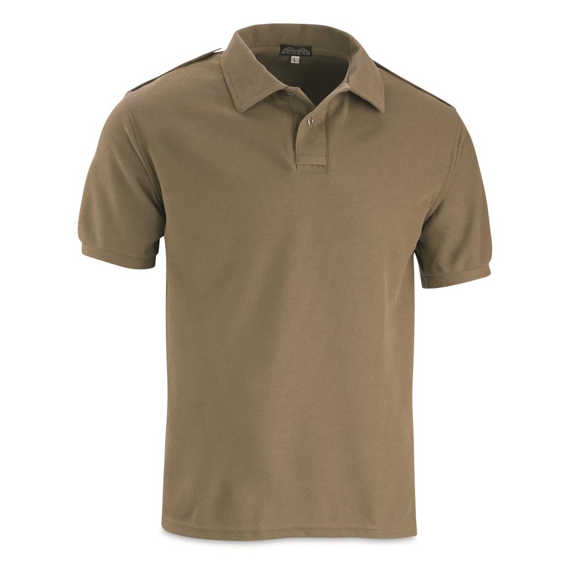 U.S. Police Surplus Short-sleeve Mocean Vapor Pique Polo Shirt, New, Khaki
