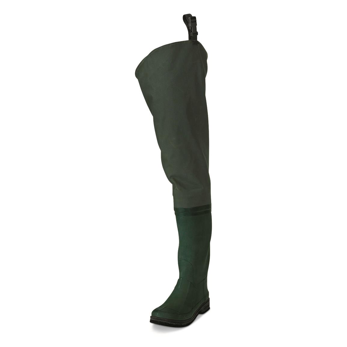 Frogg Toggs Cascades 2-Ply Bootfoot Hip Waders, Green