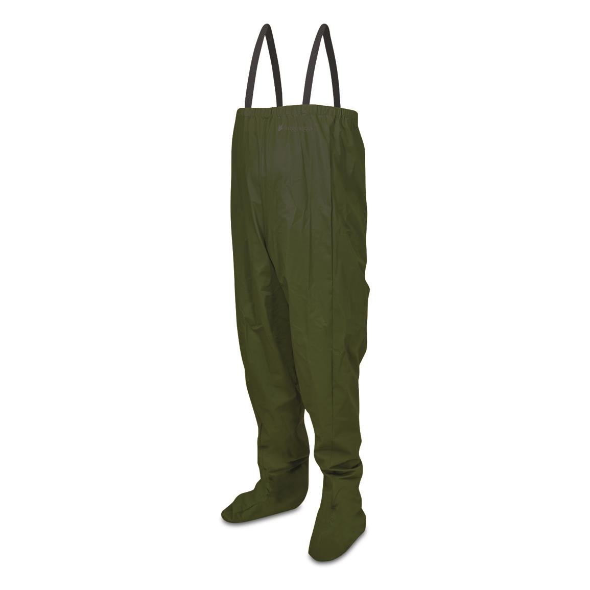 Frogg Toggs Rana Emergency PVC Stockingfoot Chest Waders, Forest Green