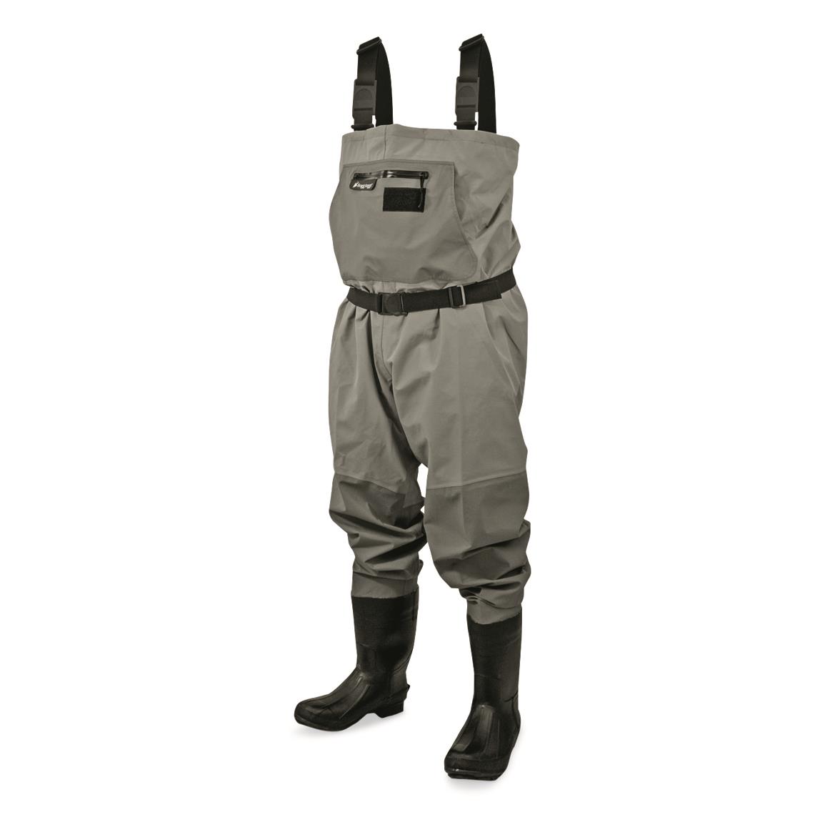 Frogg Toggs Hellbender Pro Cleated Bootfoot Chest Waders, Slate/Gray