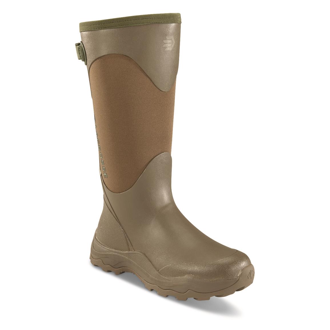 LaCrosse Women's 15" Alpha Agility Waterproof Rubber Hunting Boots, Brown/Green