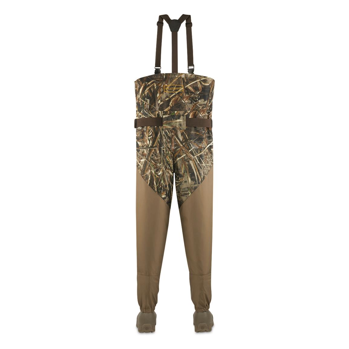 Guide Gear Mens Breathable Hunting Chest Waders with Boots, Camo with 800-Gram Insulation, Stout Sizes, Men's, Green