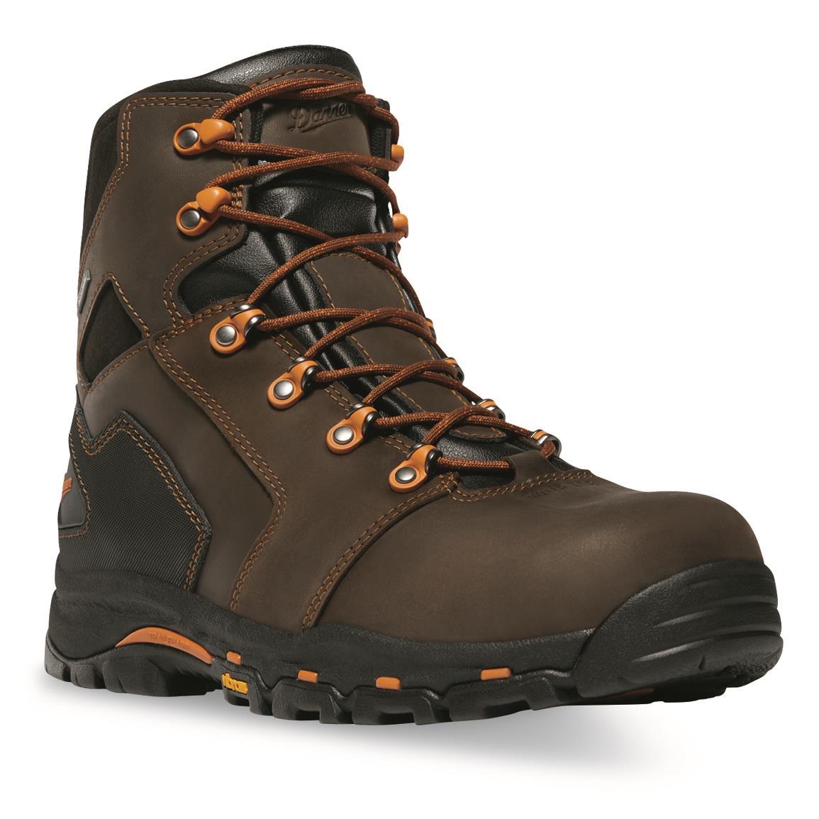 Danner Men's Vicious 6" NMT GORE-TEX Safety Toe Work Boots, Brown/orange