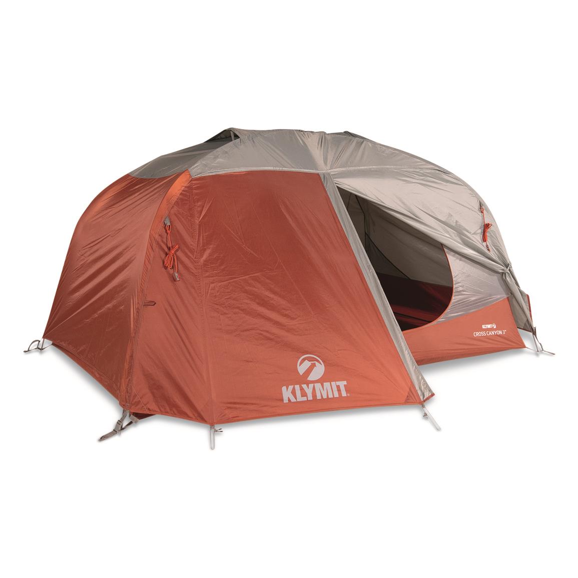 Klymit Cross Canyon 3-Person Tent, Red/Gray