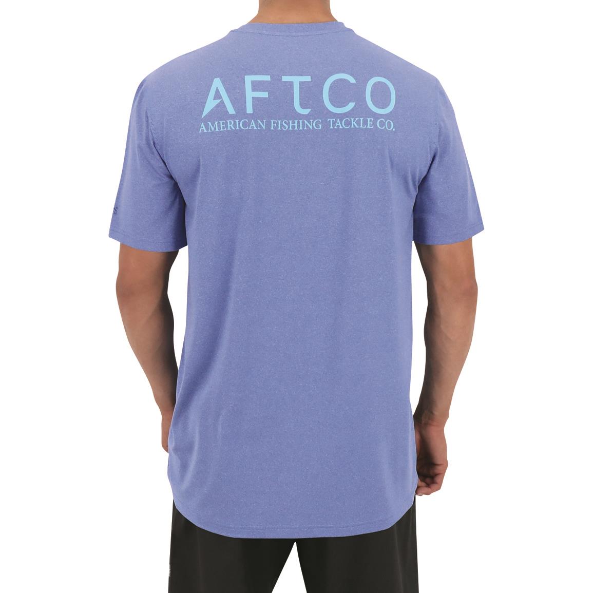 AFTCO Samurai Short-Sleeve Performance Shirt, Brillant Blue Heather