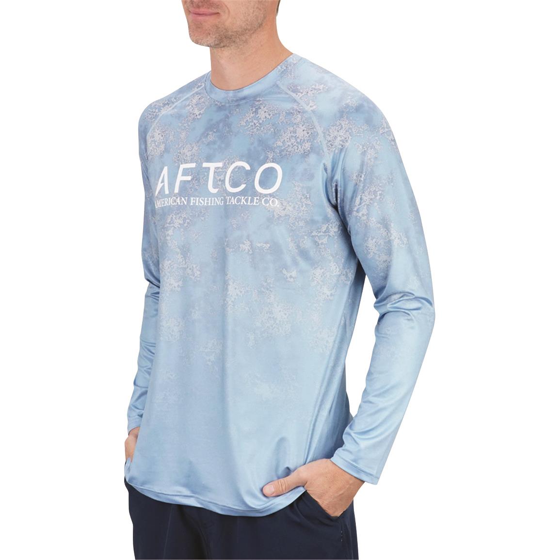 AFTCO Men's Tactical Fade Long-Sleeve Shirt, Camo, Airy Blue Acid Camo
