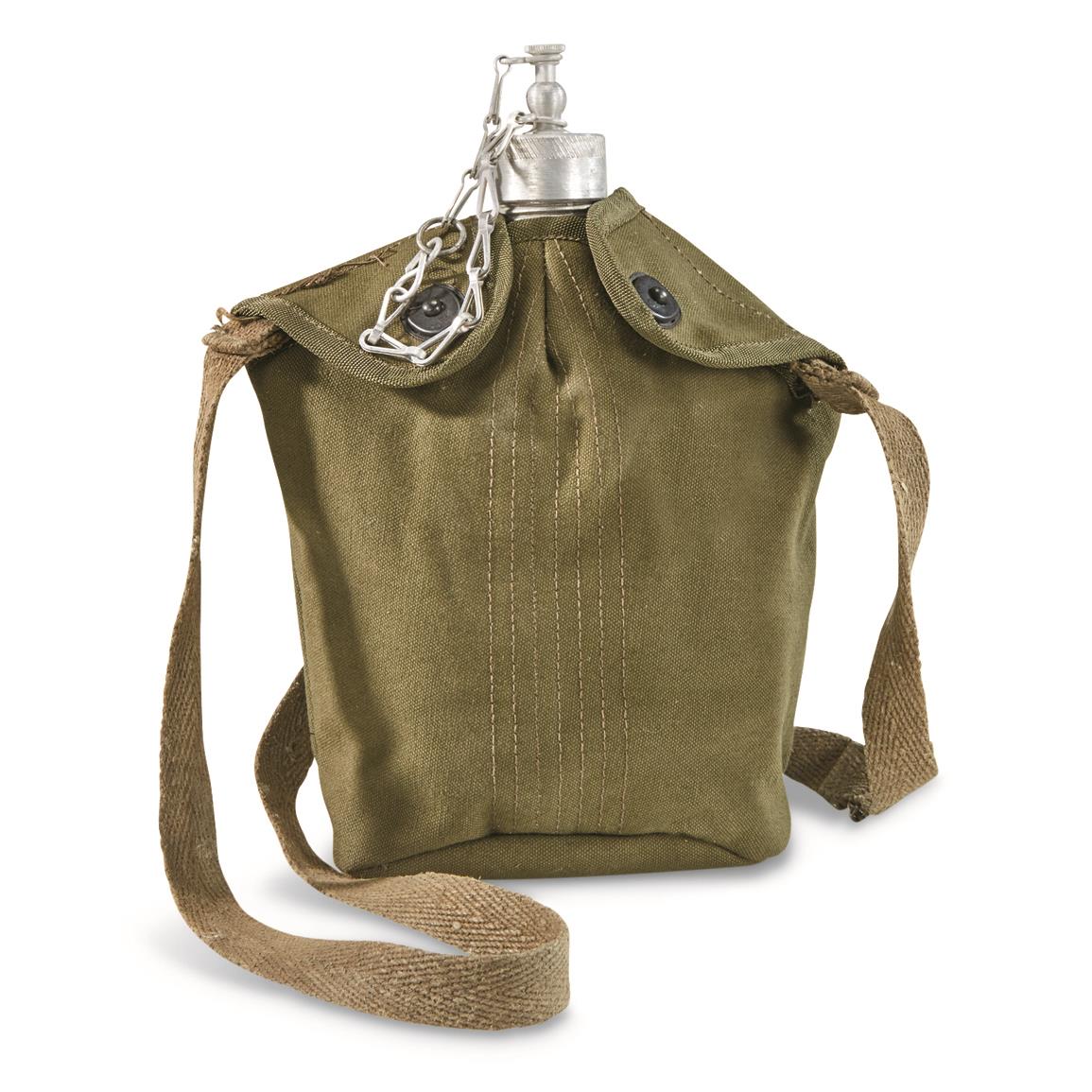 Italian Military Surplus Canteen and Cover, Used 731902, Canteens