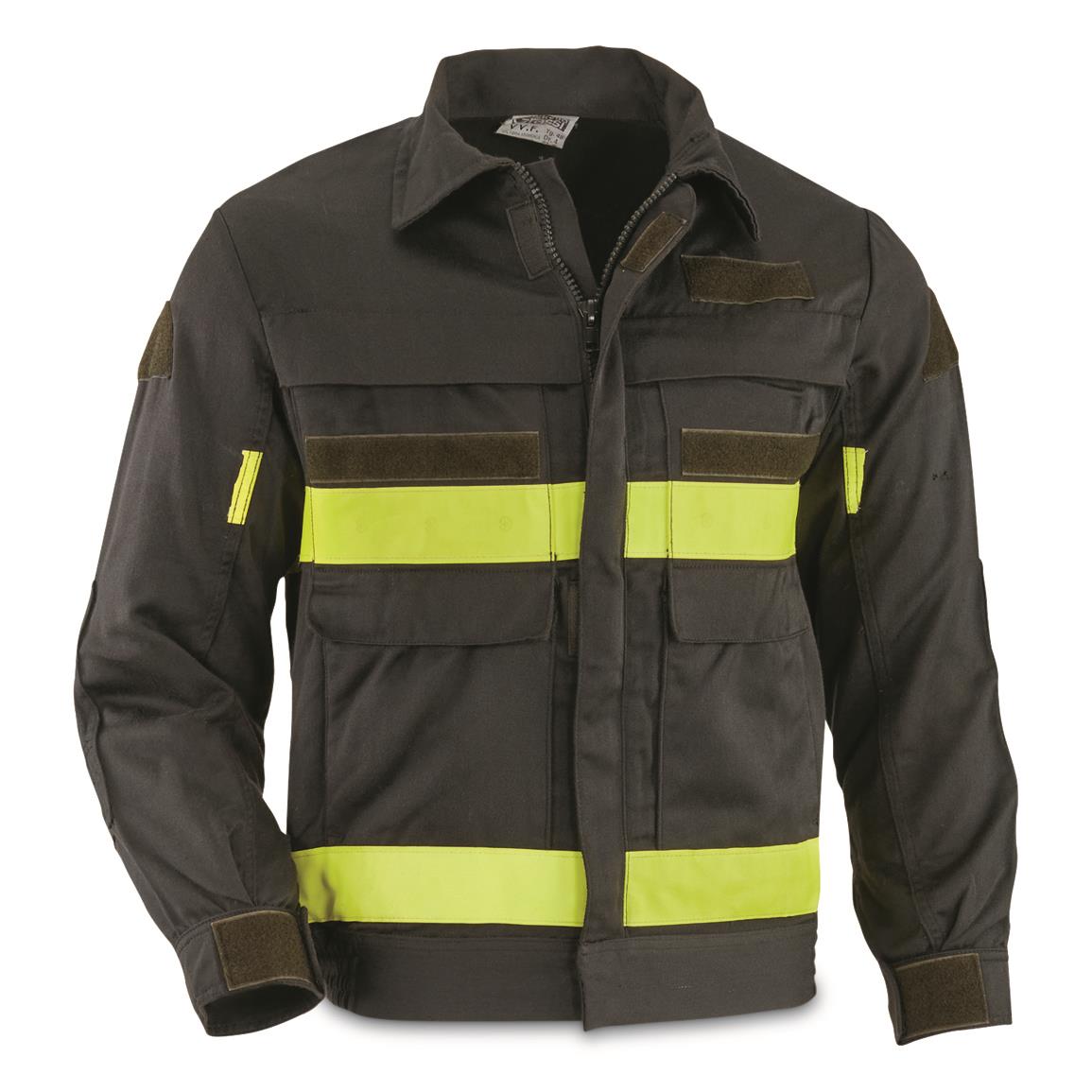 Italian Fire Service Surplus Aramid Firefighters Shirt Jacket, Like New, Black