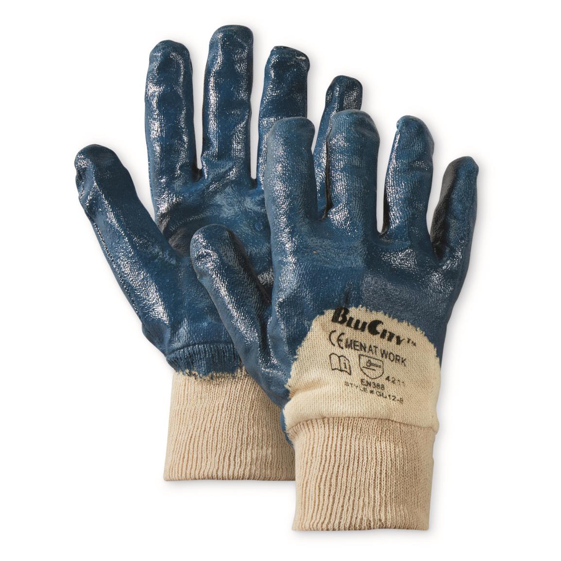 Italian Municipal Surplus Rubberized Work Gloves, 15 pairs, New
