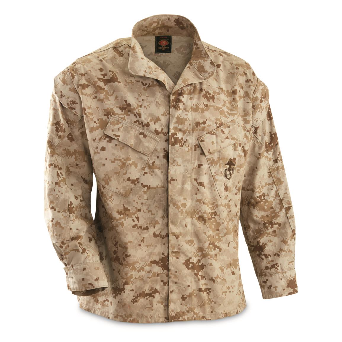 USMC Surplus MARPAT BDU Shirt, Used, Desert Digital