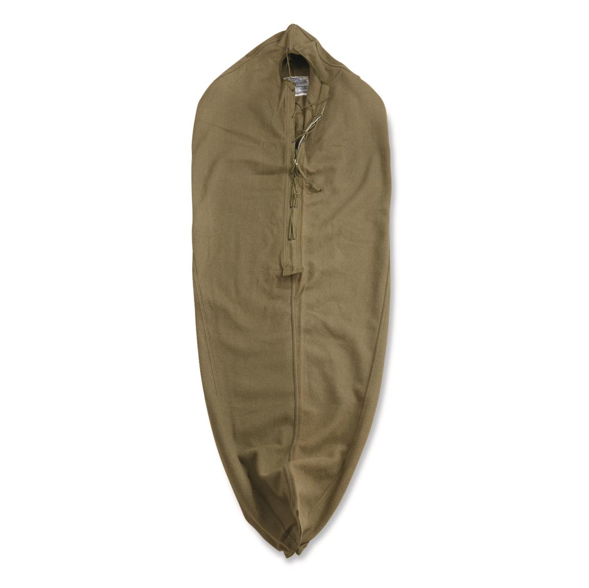Greek Military Surplus U.S. WWII Style Wool Sleeping Bag, Like New, Olive Drab